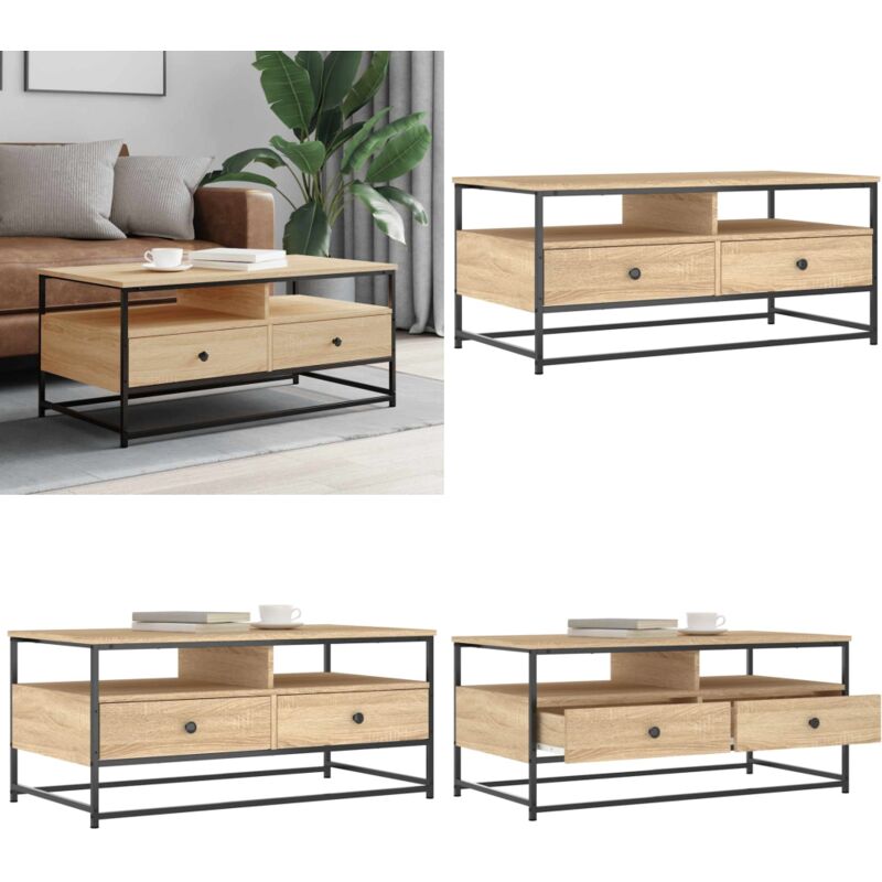 Couchtisch Sonoma-Eiche 100x51x45 cm Holzwerkstoff - Holzwerkstoff Couchtisch - Holz Couchtisch