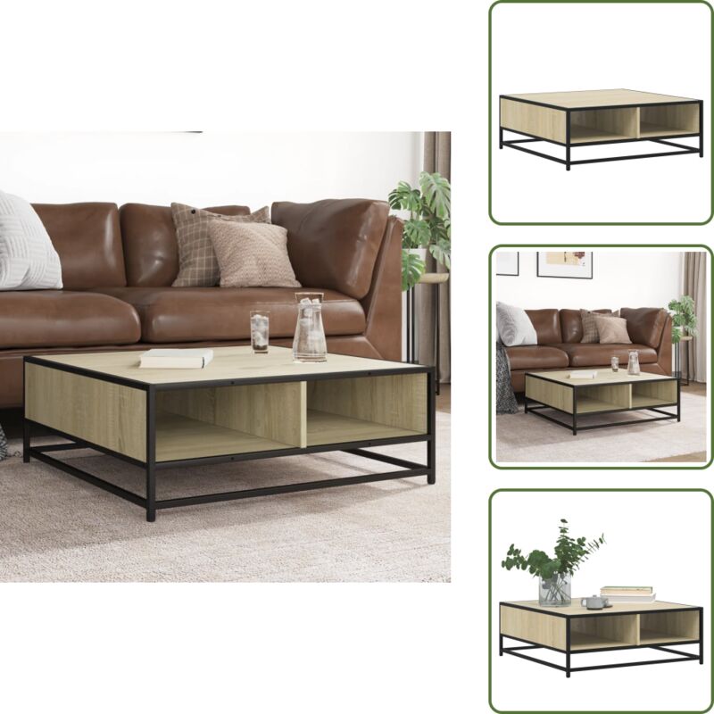 Couchtisch Sonoma-Eiche 80x80x30 cm Holzwerkstoff und Metall - Couchtisch - Couchtische - Couchtisch Niedrig - Tisch