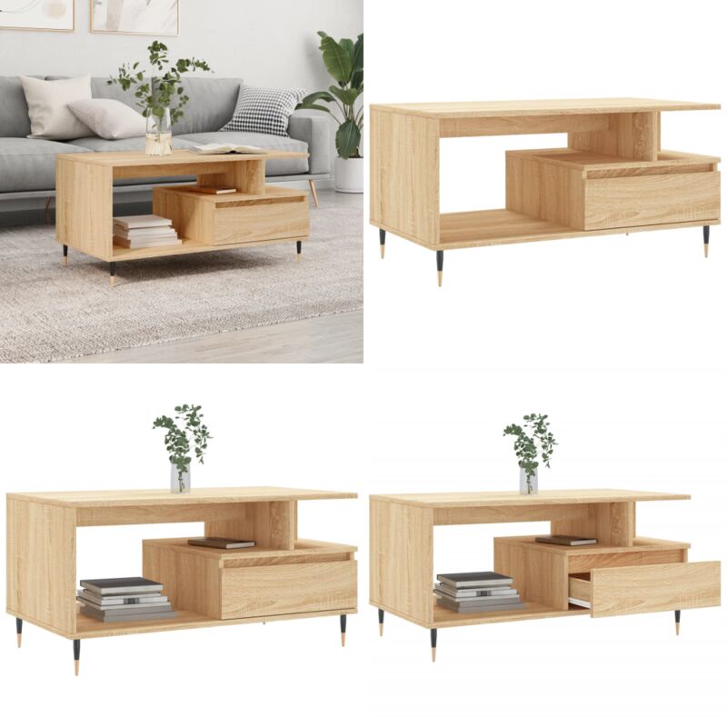 Couchtisch Sonoma-Eiche 90x49x45 cm Holzwerkstoff - Holzwerkstoff Couchtisch - Holz Couchtisch