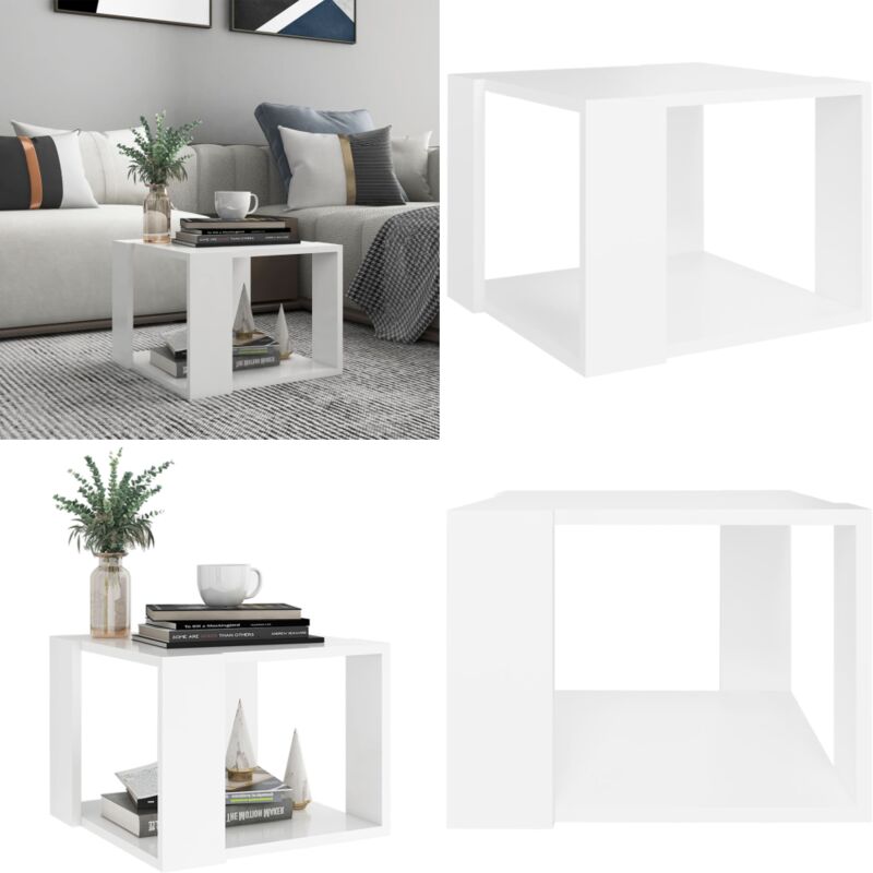 Couchtisch Weiß 40x40x30 cm Holzwerkstoff - Couchtisch - Weißer Couchtisch - Beistelltisch - Wohnzimmertisch - Holzt Tisch - Home & Living