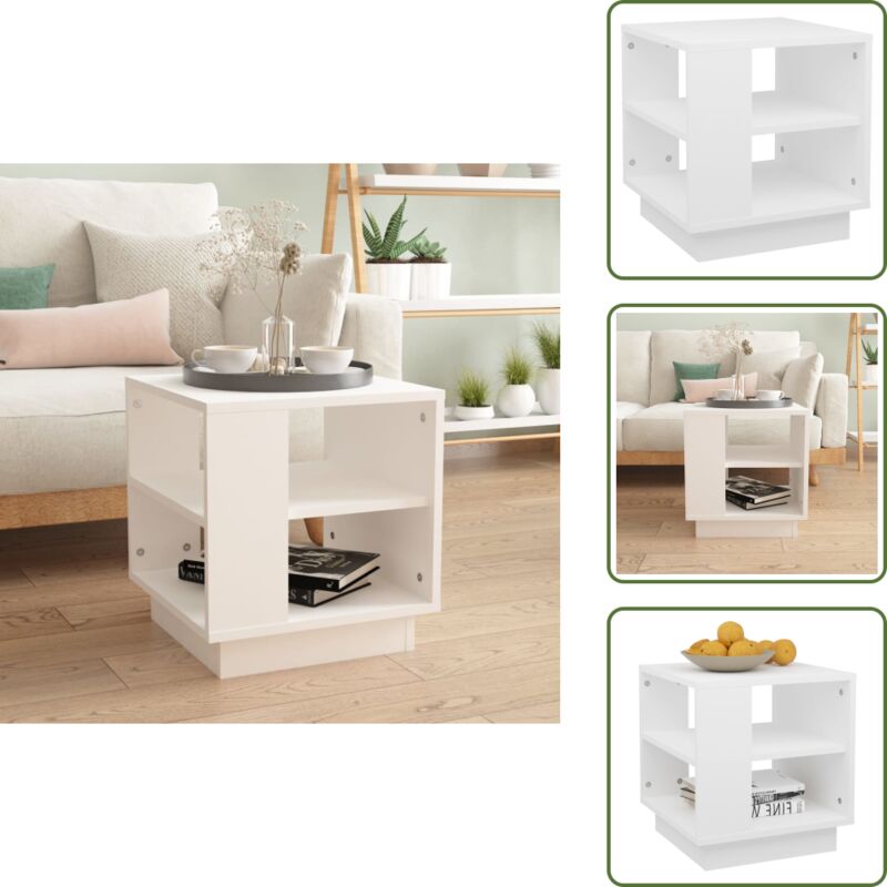 Couchtisch Weiß 40x40x43 cm Holzwerkstoff - Couchtisch - Wohnzimmertisch - Beistelltisch - Weißer Couchtisch - Moderner Couchtisch