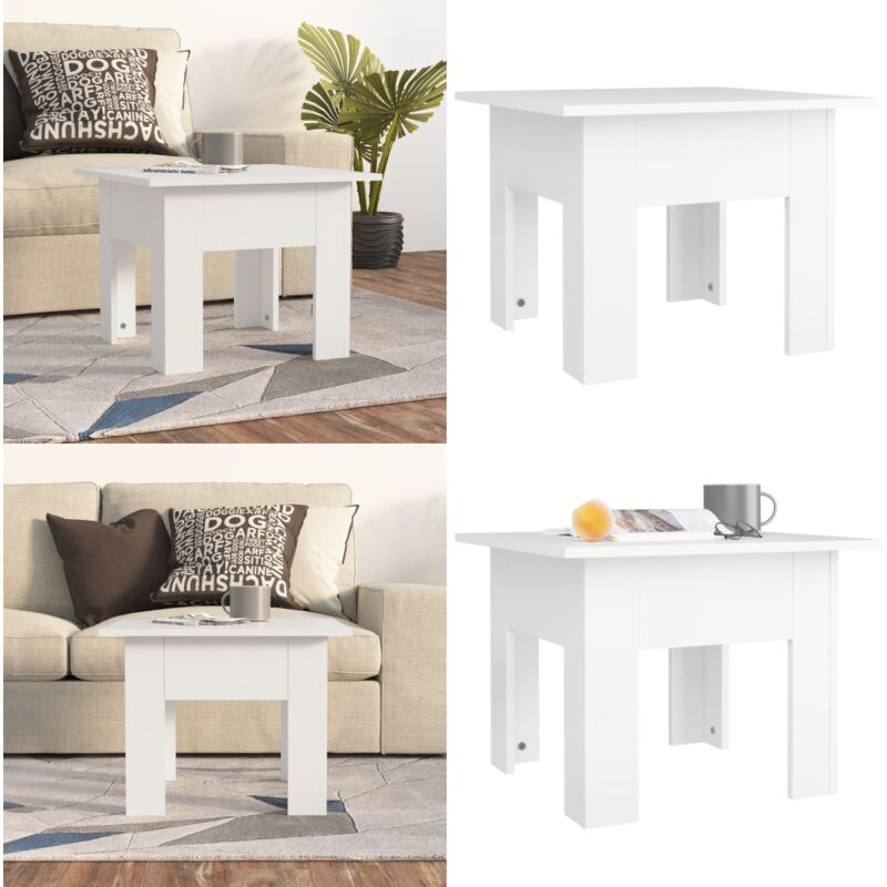 Couchtisch Weiß 55x55x42 cm Holzwerkstoff - Couchtisch - Wohnzimmertisch - Holzwerkstoff - Weißer Couchtisch - Moderner Couchtisch - Home & Living