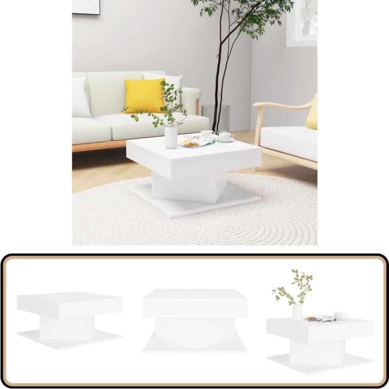 Couchtisch Weiß 57x57x30 cm Holzwerkstoff - Couchtisch - Wohnzimmertisch - Weißer Couchtisch - Holzt Tisch - Beistelltisch