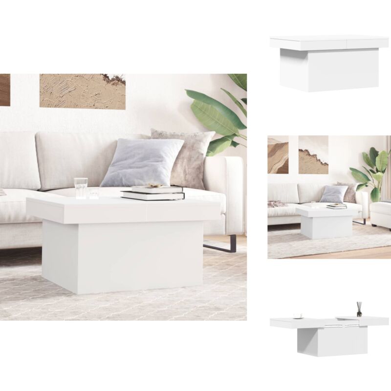 Couchtisch Weiß 80x55x40 cm Holzwerkstoff - Couchtisch - Wohnzimmerstil - Weißer Couchtisch - Holzwerkstoff Möbel - Sideboard