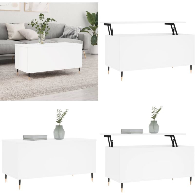 Vidaxl - Couchtisch Weiß 90x44,5x45 cm Holzwerkstoff - Eleganter Couchtisch - Wohnzimmerstil - Holzwerkstoff Möbel - Weißer Couchtisch