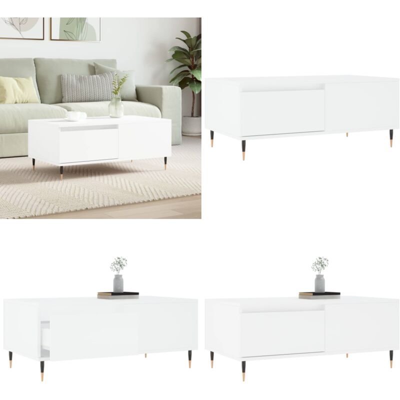 Couchtisch Weiß 90x50x36,5 cm Holzwerkstoff - Couchtisch - Wohnzimmerstil - Weißer Couchtisch - Holzwerkstoff Möbel - Sideboard - Home & Living
