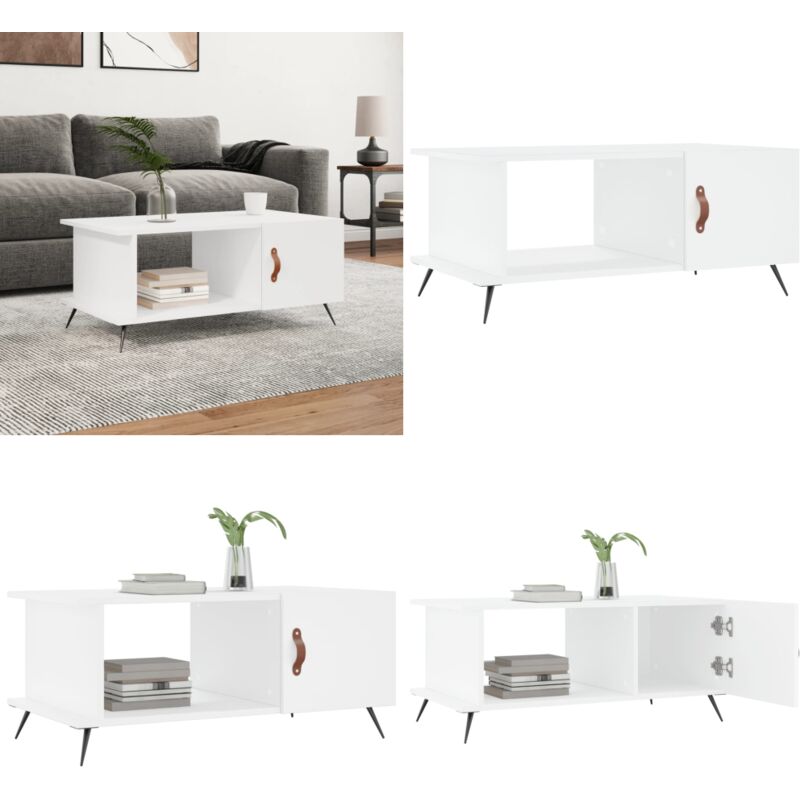 Vidaxl - Couchtisch Weiß 90x50x40 cm Holzwerkstoff - Eleganter Couchtisch - Wohnzimmerstil - Holzwerkstoff Möbel - Weißer Couchtisch - Beistelltisch