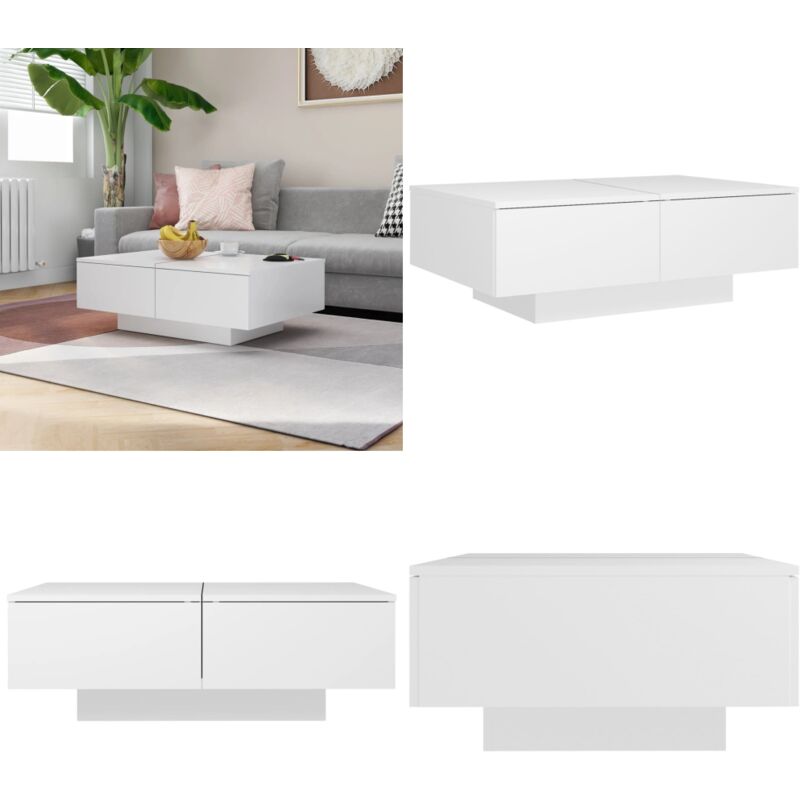 Couchtisch Weiß 90x60x31 cm Holzwerkstoff - Couchtisch - Wohnzimmerstil - Weißer Couchtisch - Beistelltisch - Holzwerkstoff Möbel - Home & Living