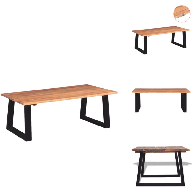 Couchtisch Massivholz Akazie 110x60x40 cm - Industrielles Möbelstück - Couchtisch - Esszimmertisch - Holzmöbel - Akzidenzholzttisch