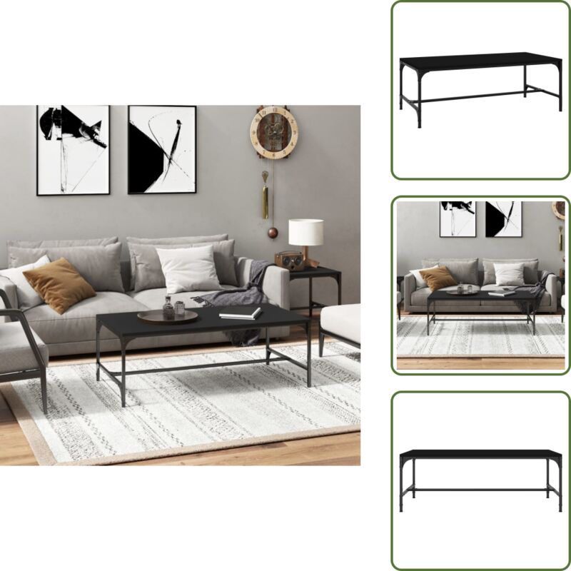 Vidaxl - Couchtisch Schwarz 100x50x35 cm Holzwerkstoff - Industrieller Couchtisch - Holzwerkstoff Couchtisch - Schwarzer Couchtisch - Couchtisch Mit