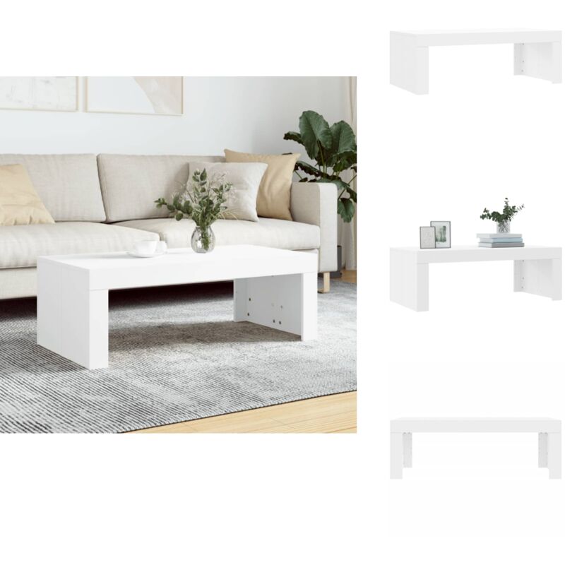 Couchtisch Weiß 102x50x36 cm Holzwerkstoff - Couchtisch - Wohnzimmerstil - Moderner Couchtisch - Weißer Couchtisch - Holzwerkstoff Möbel