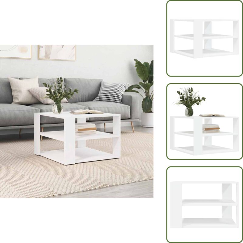 Couchtisch Weiß 59,5x59,5x40 cm Holzwerkstoff - Couchtisch - Wohnzimmerstil - Holzwerkstoff Möbel - Weißer Couchtisch - Beistelltisch