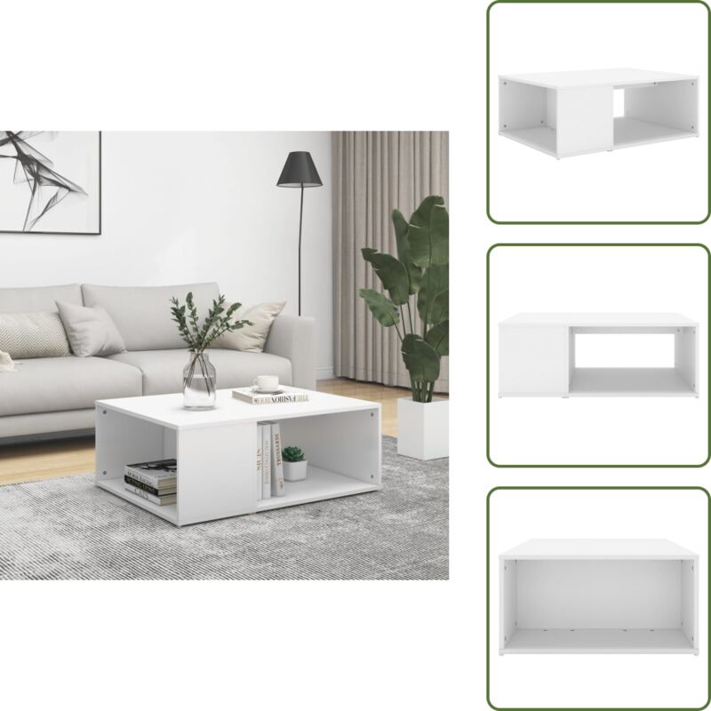 Couchtisch Weiß 90x67x33 cm Holzwerkstoff - Couchtisch - Wohnzimmerstil - Weißer Couchtisch - Beistelltisch - Sideboard
