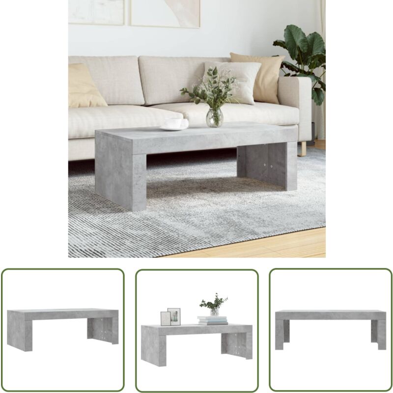 The Living Store Couchtisch Betongrau 102x50x36 cm Holzwerkstoff - Couchtisch - Wohnzimmerstil - Modernes Sofa - Holzwerkstoff Möbel - Grau Couchtisch