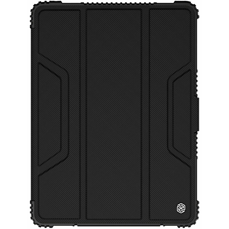 Bumper Leather Case Pro Gepanzertes Smart Cover mit Kameratasche und Ständer kompatibel mit iPad 10.2' 2021 / 2020 / 2019 - Nillkin