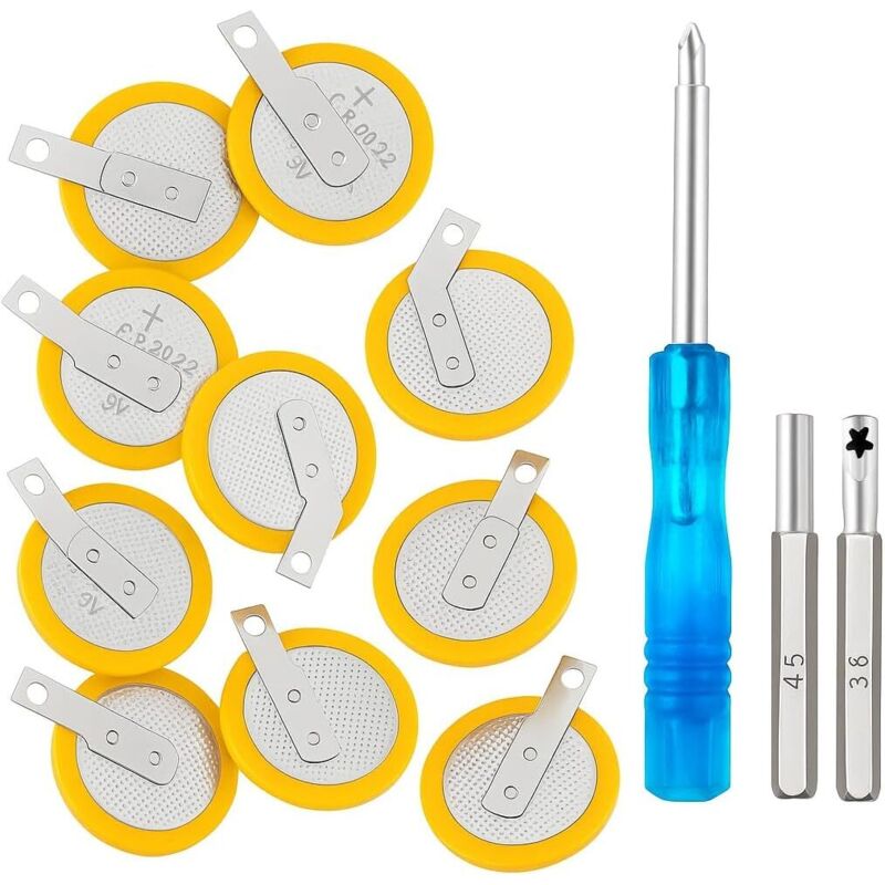 CR1616- und CR2025-3V-Lithiumbatterien mit Lötpads, Tri-Wing-Schraubendreher, kompatibel mit tragbaren GBC- und GBA-Retro-Spielkassetten, Spiele in