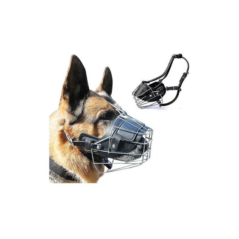 Crediri Super-Maulkorb aus Metall, Maulkorb aus Leder für große Hunde