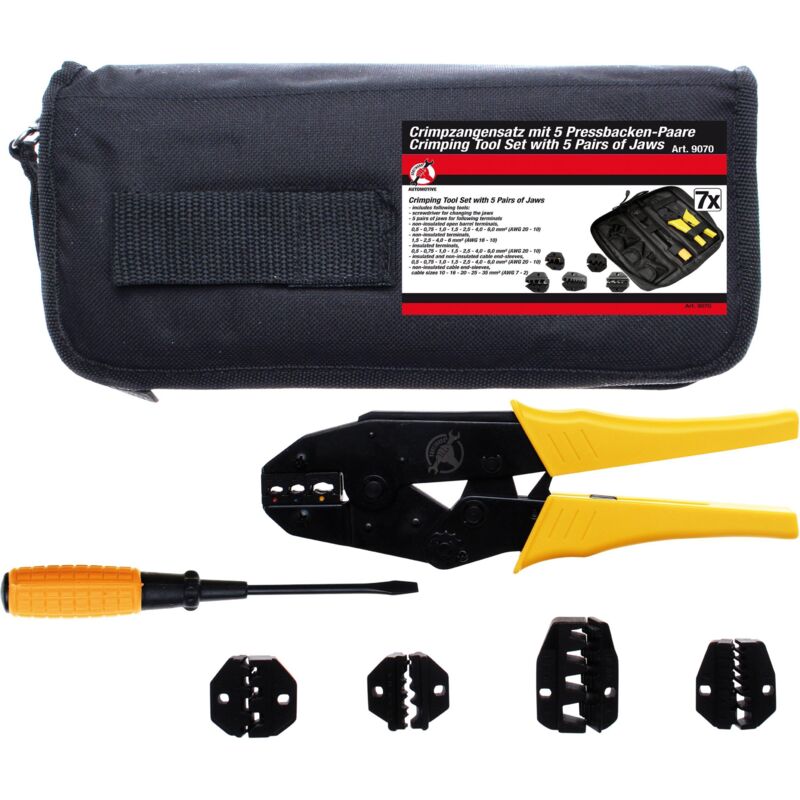 Crimpzangen-Satz mit 5 Paar Backen