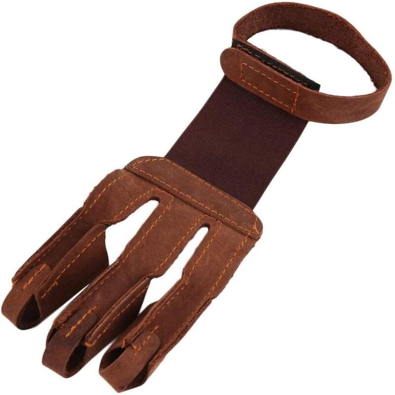 1 pc 3-Design Bogenschießen Finger Schützen Handschuh Ziehen Bogen Pfeil Bogenschießen Schießen Handschuh Leder Einzel Handschuh - Csparkv