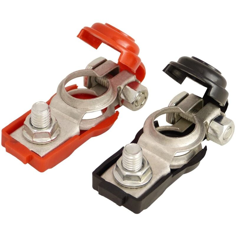 Csparkv - 2 Stück 12 v 24 v Batterieklemmen, Autobatterieklemmen, 12 v Batterieklemmen, Batteriestecker, Autobatterieklemmen + Plus- und