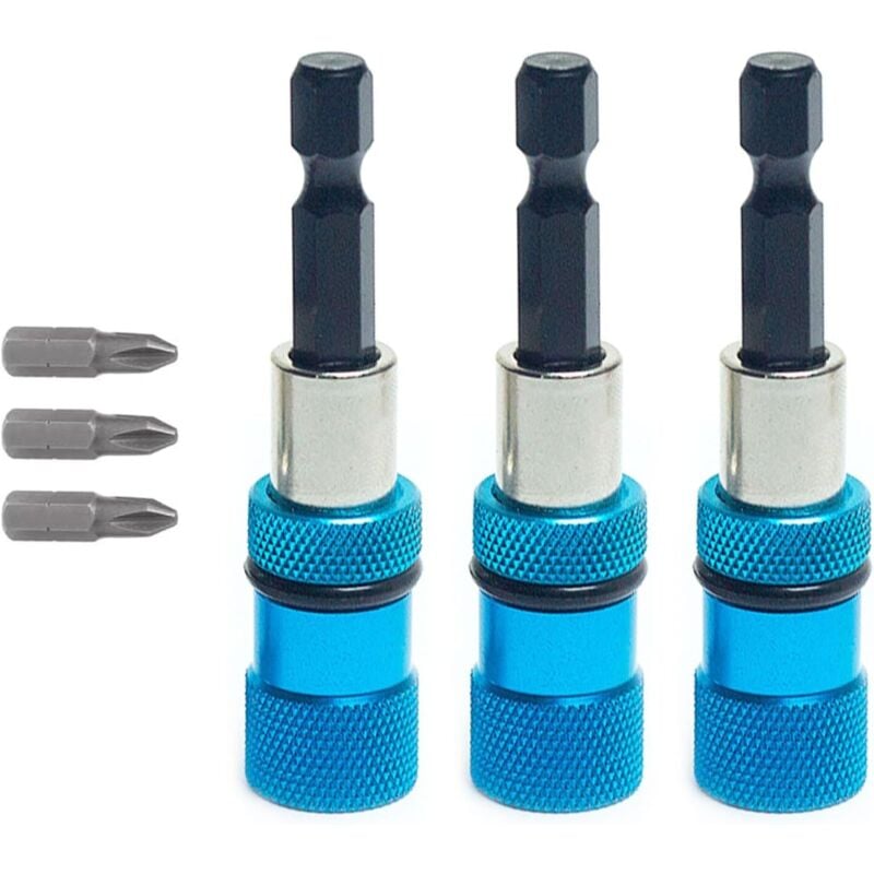 3-teilige Schraubendreher-Bits, magnetischer Bithalter, Trockenbau-Bithalter, 6 cm Sechskantschaft, für Trockenbau für Akkuschrauber und