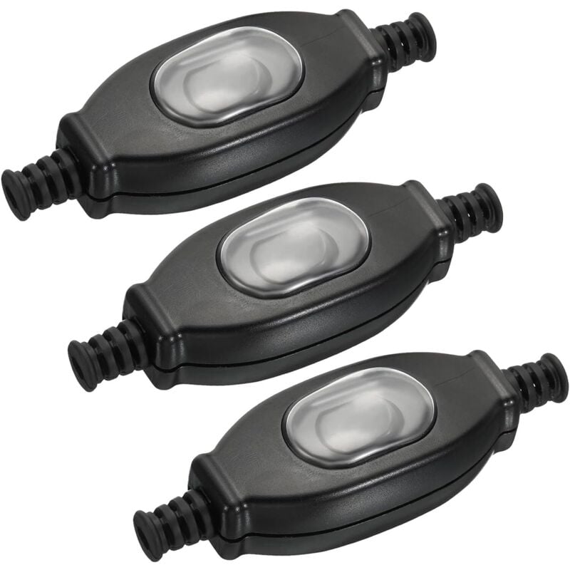 3-teiliger wasserdichter Inline-Schnurschalter, An/Aus-Lampen-Wippschalter, 3A 250V AC-Geräteschalter, Lampenkabelschalter - Csparkv