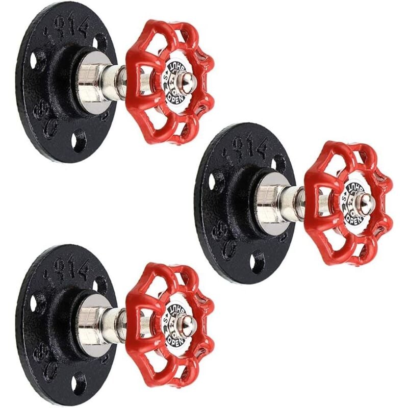 Csparkv - 3 Vintage-Haken zum Aufhängen, industrielles Eisenrohr, Retro-Wandmontage für Bademantel, Handtuch, Tasche, Regenschirm, Hut, antike