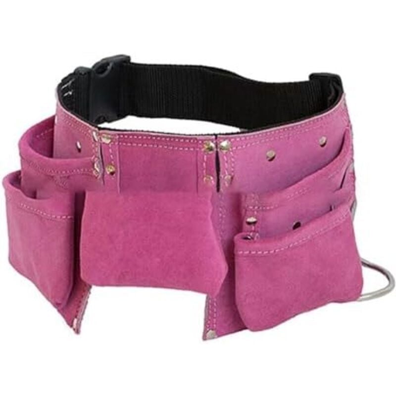 34 x 20 cm Leder-Werkzeuggürtel für Kinder, Leder-Werkzeuggürtel, Hüfttasche für Outdoor-Arbeitswerkzeuge aus Leder, Gartenbedarf (Pink) - Csparkv