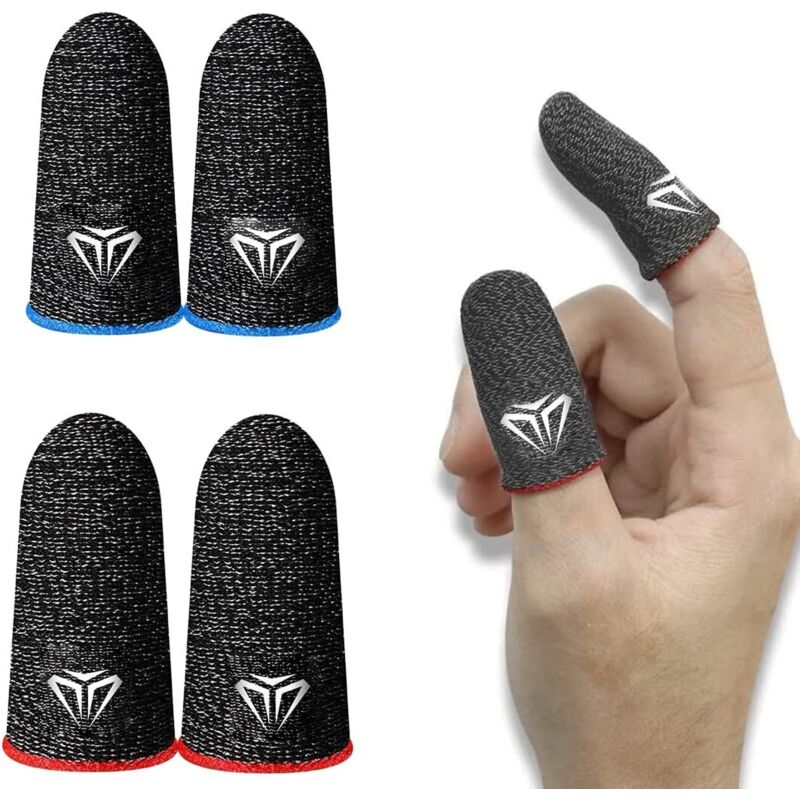 Csparkv - 4 Stück Handy-Spiele-Schutzhülle, schweißfeste Touchscreen-Handschuhe für Finger und Daumen für PUBG-Touchscreen-Spiel,