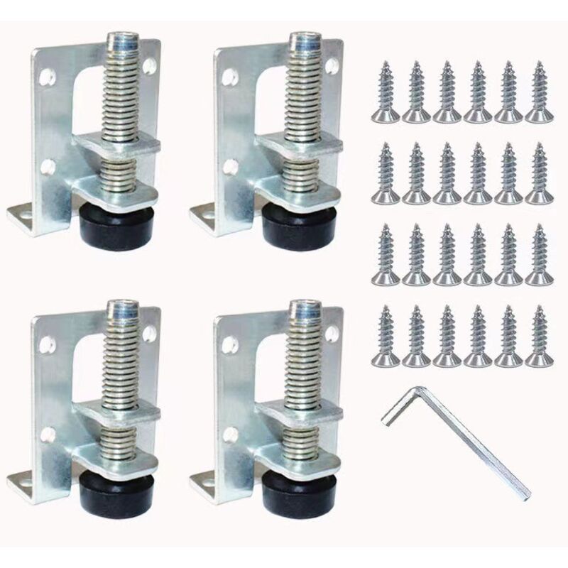 Csparkv - 4 Stück robuste Möbel-Nivellierfüße M10, verstellbare Tische, Regale, Schränke, Arbeitsplatten mit Sicherungsmuttern