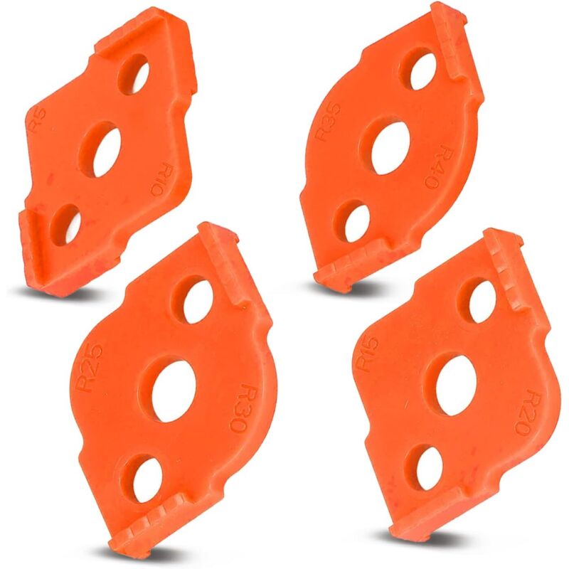 4-teiliger Halbfilet-Schnellpositionierer für die Holzbearbeitung, ABS-Radius-Jig-Fräser-Vorlagen, Eckfräser, für rechtwinklige Bilderrahmen, Tische,