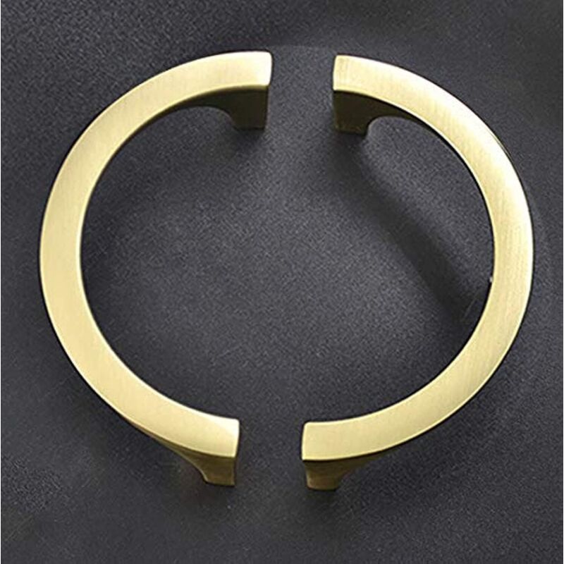 4er-Pack elegante massive Kupfergriffe in Gold, runde Griffe in Gold, 7,6 cm Lochmitte für Küchenschubladenkommoden, gebürstetes Messing-Finish