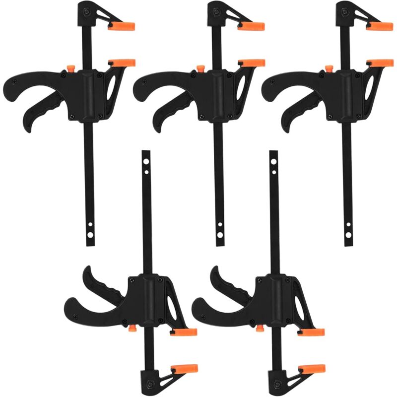5 Stück Schnellspannzwingen, 4 Zoll Zimmermanns-Einhandzwinge, Ratschenzwingen, Heimwerker, für Holzbearbeitung, handgefertigtes Kunsthandwerk