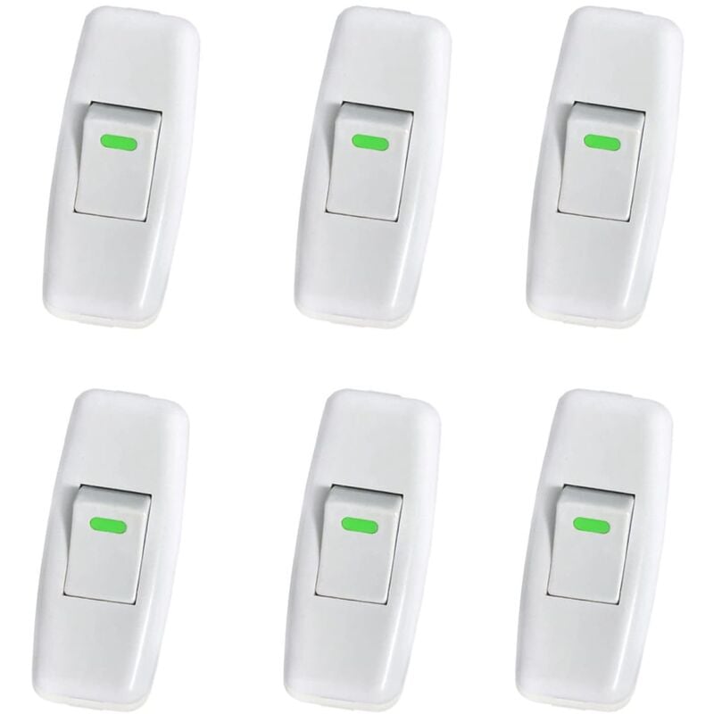 6er-Pack Lampenschalter, Torpedoschalter, Inline-Schnurschalter, Nachttischlampenschalter, Inline-Wippschalter für Nachttischlampe,