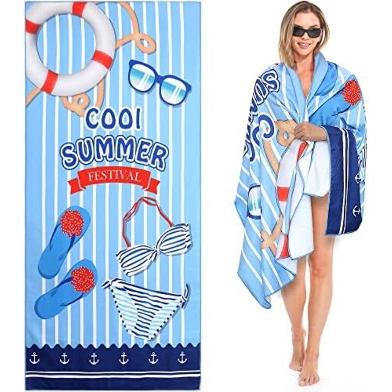 Csparkv - 70 x 150 cm großes Strandtuch, Strandlaken, Mikrofasertuch, sanddichtes Strandtuch, schnelltrocknend für Strand/Pool/Strandstühle (Bademode)