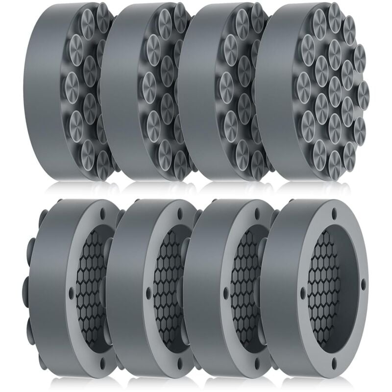 Csparkv - Antivibrationspads für Waschmaschine, grau, mit starkem Saugnapf, Trockner-Vibrationsfüße, Gummifüße, Pad für Waschmaschine, 8 Stück