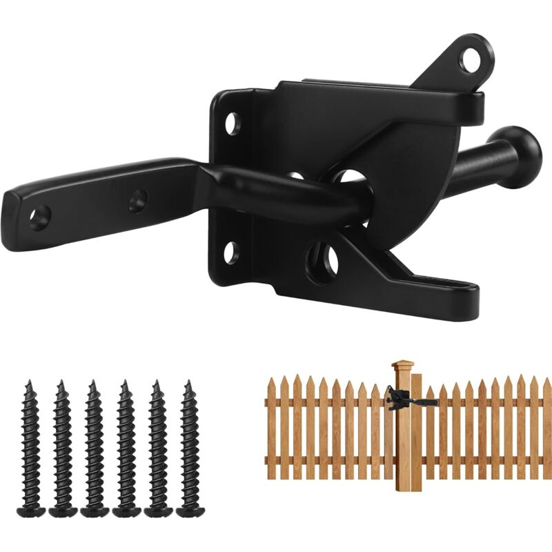 CSPARKV Edelstahl Torriegel Automatischer Schwerkrafthebel Auto Torriegel Gartentorschloss Torriegelschloss für Gartenzaun