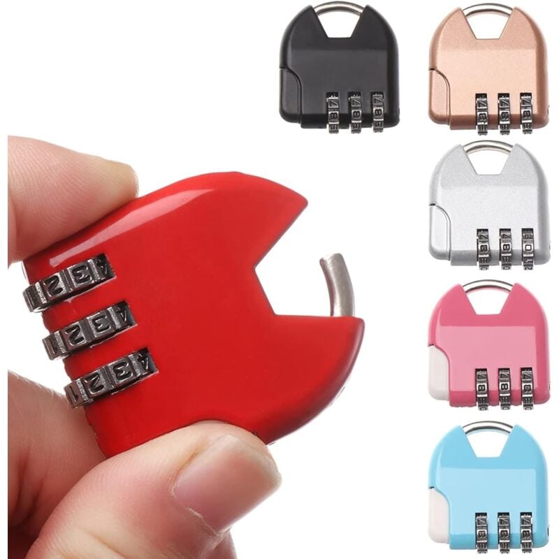 Csparkv - Flugzeug-Kofferschloss, 6-teiliges 3-stelliges Codeschloss, zurücksetzbares 3-stelliges Kombinations-Sicherheitsschloss für Schließfächer