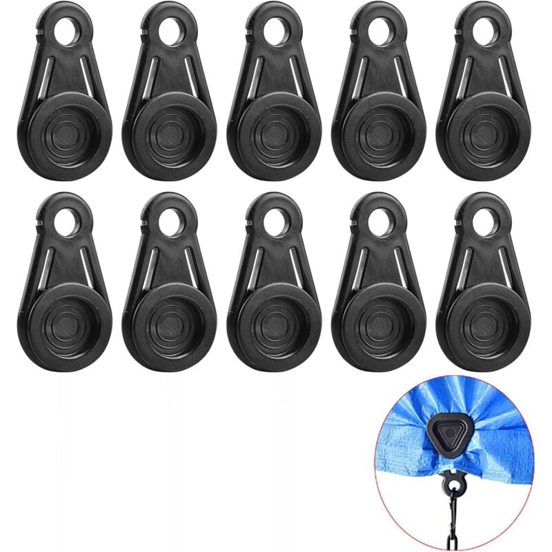 Csparkv - Planenscheiben-Schnallenclips für Outdoor-Camping, Bergsteigen, Camping-Zeltclips, Camping-Zeltklemmen, Markisenclips,