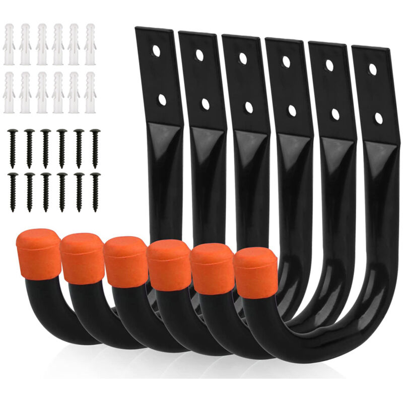 Csparkv - Robuste Garagen-Aufbewahrungshaken, universelle Wandhalterung, U-förmige Wandhalterung, Aufhängehaken für Fahrrad, Stuhl, Leiter, Rohr,