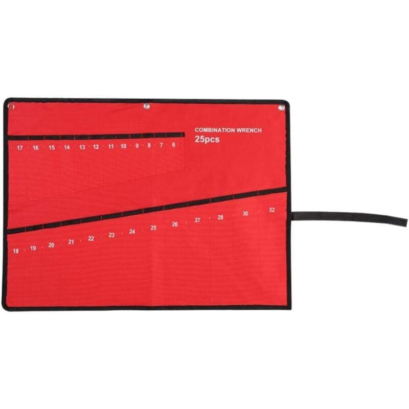 Roll-Up-Schraubenschlüssel-Werkzeugtasche, verstellbarer Schraubenschlüssel-Aufbewahrungsorganisator mit mehreren Taschen für Heimwerker (25 Taschen)