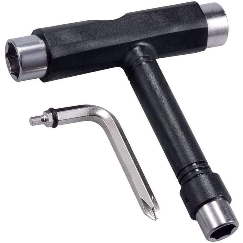 Csparkv - Skate-Werkzeuge, multifunktionale T-förmige Skateboard-Werkzeuge, mit Inbusschlüssel mit L-förmigem Schraubendreher, zum Debuggen und