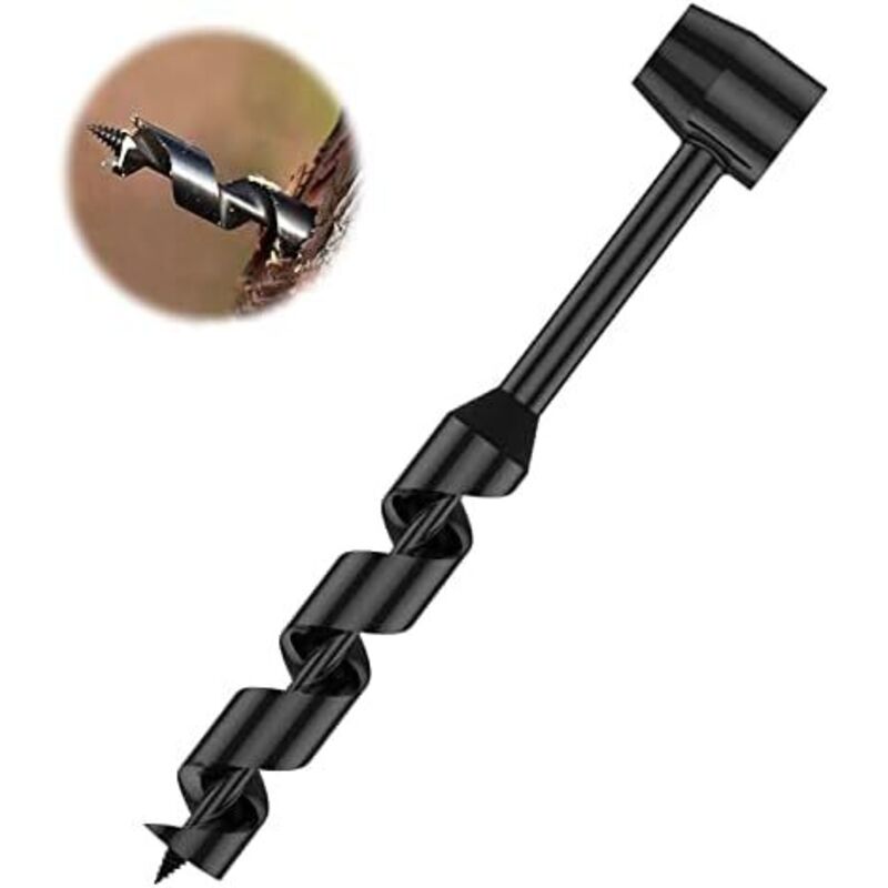 Csparkv - Tragbarer Handbohrer, Mehrzweck-Schlangenbohrer, manueller Survival-Bohrer, Survival-Werkzeug für Wandern, Camping und Abenteuer