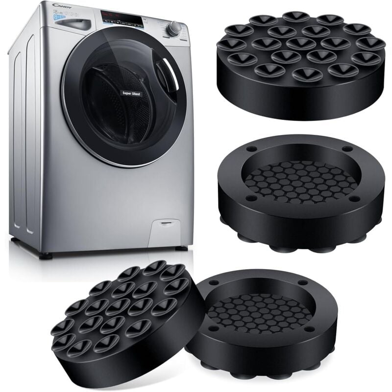 Csparkv - Universal Waschmaschine Antivibrationsmatte, 4 Stück Silikon Pad Waschmaschine Antivibrationsmatte für Waschmaschinen, Trockner,
