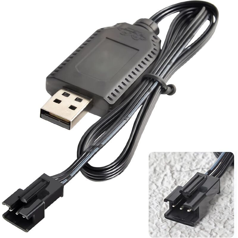USB-Ladegerät, universelles RC-Kabel mit SM-3P-Stecker für 2S 7,4 v LiPo-Akku, kompatibles RC-Auto, RC-Boot, RC-Drohne, RC-Flugzeuge und andere