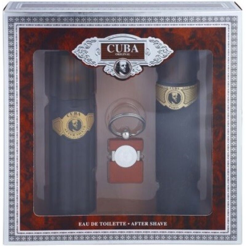 CUBA Gold Set für Herren: Cuba Gold Eau de Toilette 100 ml + Cuba Gold Aftershave 100 ml + Schlüsselanhänger