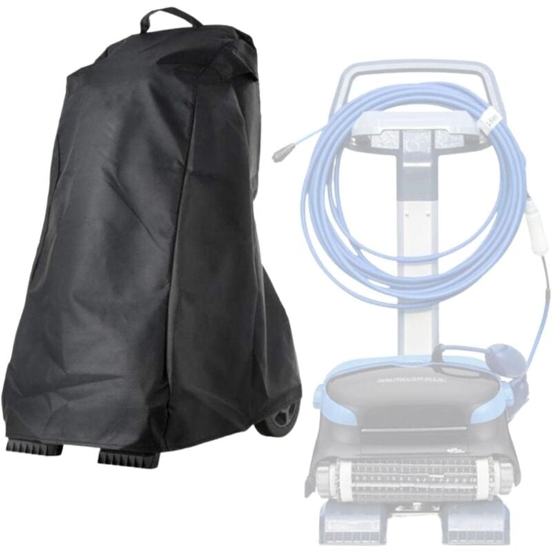 Poolroboter-Abdeckung - Staubdichte, sonnen- und wasserdichte Schutzhülle für den Poolreinigerwagen, Schwarz, 22 x 26 x 42 Zoll