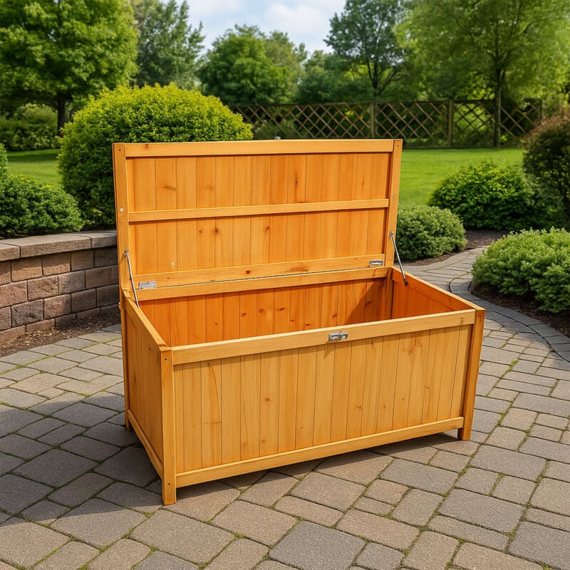 Cubo - Aufbewahrungsbox f�r den Au�enbereich 113x60x53 cm aus Fichtenholz mit Vorh�ngeschlossverschluss