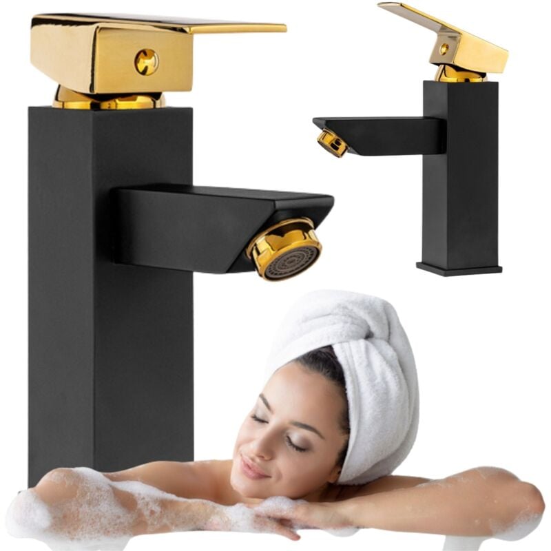 Cubo S-1022bg Schwarz/gold Waschtischarmatur