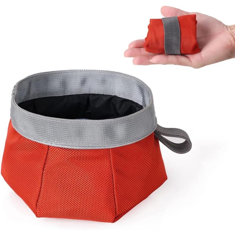 Reisenapf für Haustiere, Hundenapf, zusammenklappbarer Napf, Reisenapf, faltbarer Napf, tragbarer Hundenapf, wasserdichter Stoff für Futter und